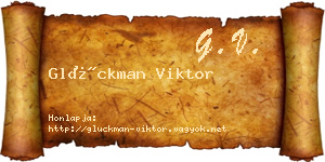 Glückman Viktor névjegykártya